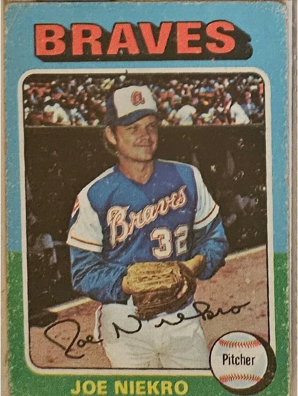 Joe Niekro 1975 Topps #595 Atlanta Braves - As is